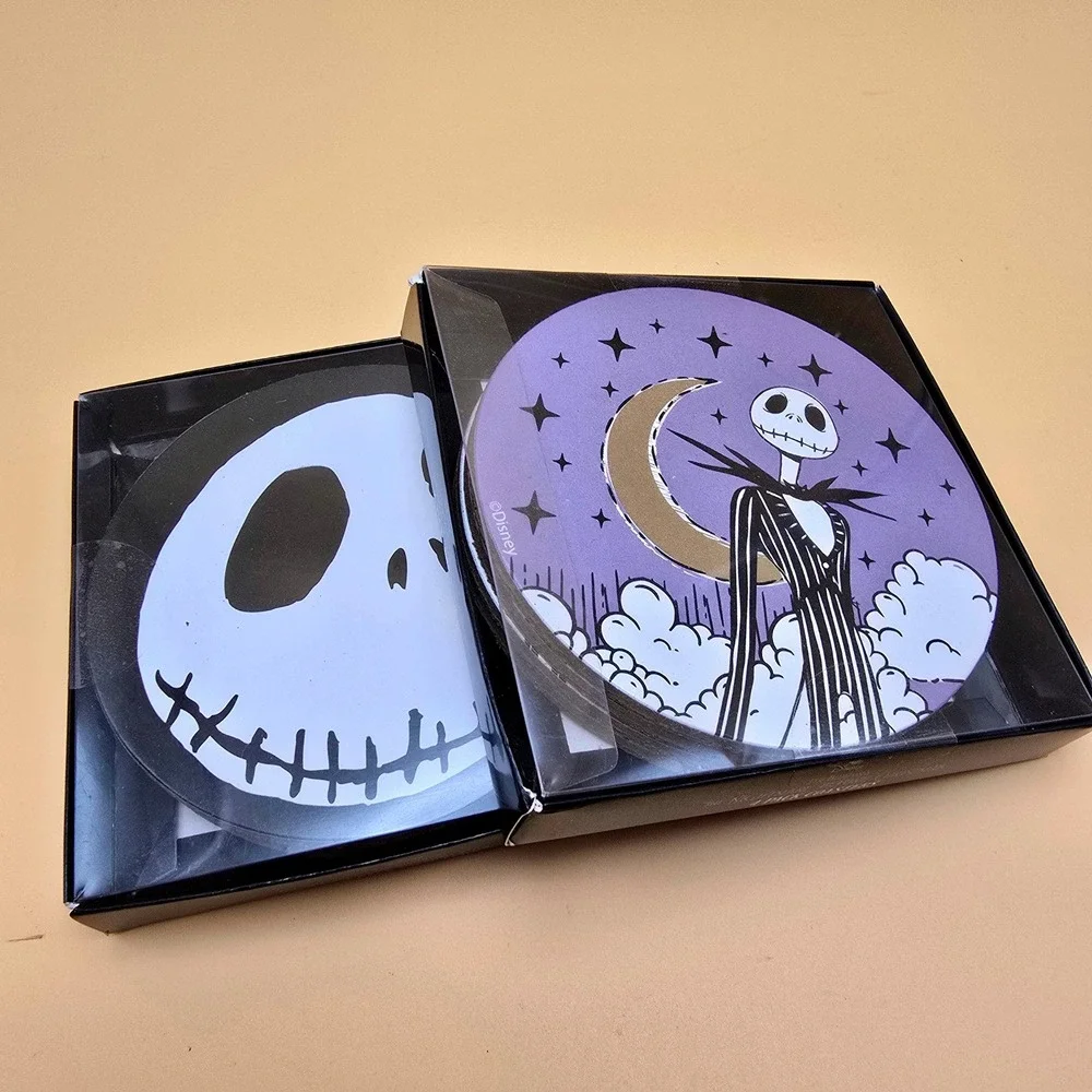 Disney Nightmare Before Christmas Jack Skellington Coaster Set 2 Pack Bundle 4x4